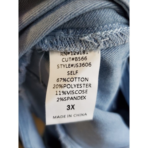 New W Tags Fashion Nova Women's 3XL Cut Out The Haters Light Wash Denim Jumpsuit - Picture 13 of 13